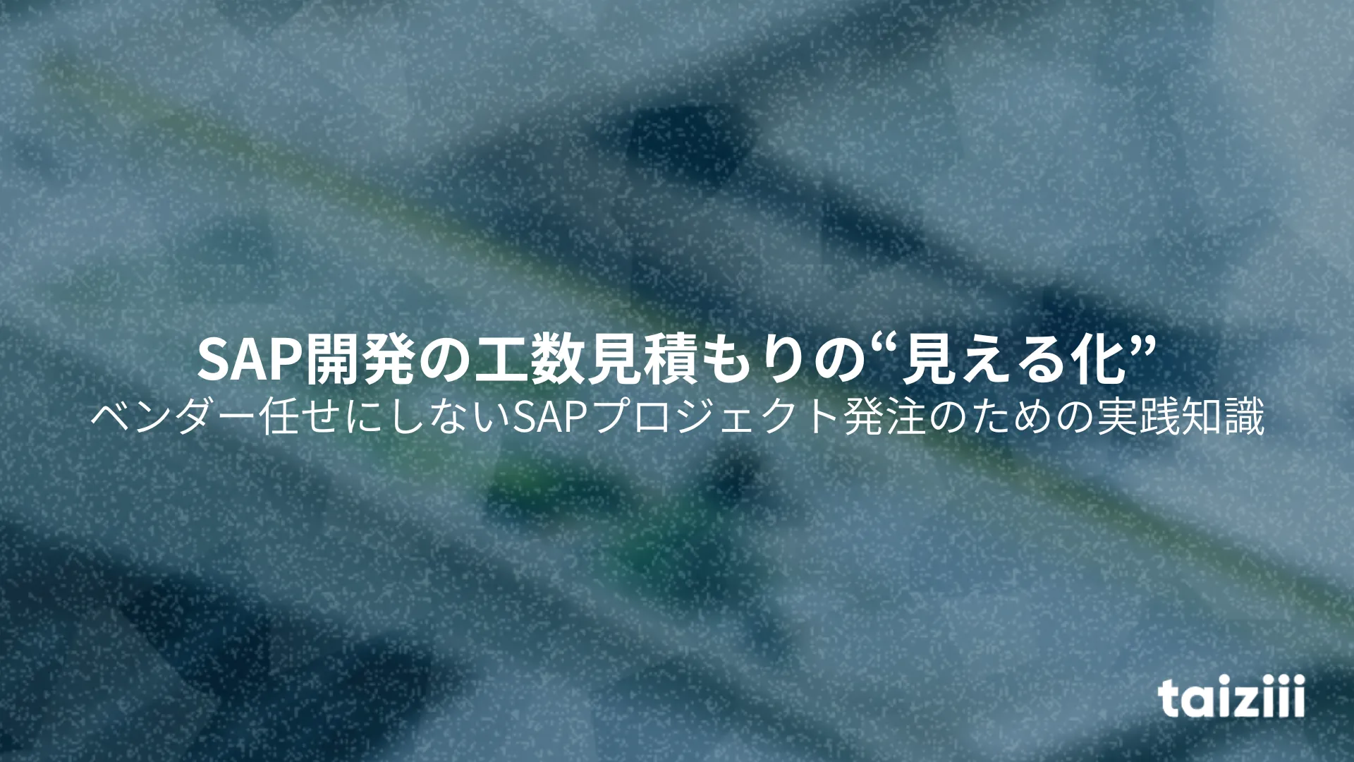  SAP開発の工数見積もりの“見える化”ベンダー任せにしないSAPプロジェクト発注のための実践知識