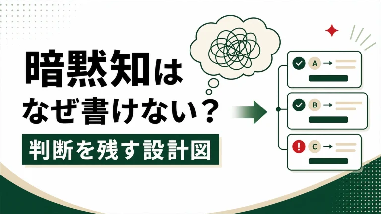 暗黙知の形式知化はなぜ失敗するのか。書ける知識を見極める3つの手順
