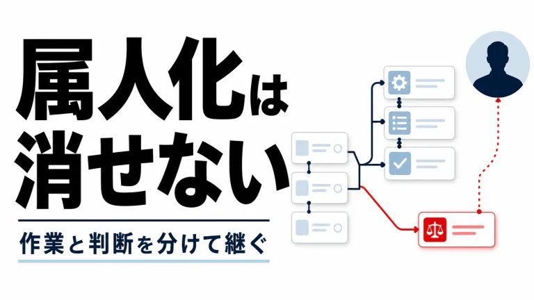 属人化はなぜ解消できないのか。標準化で失敗しない作業と判断の分け方