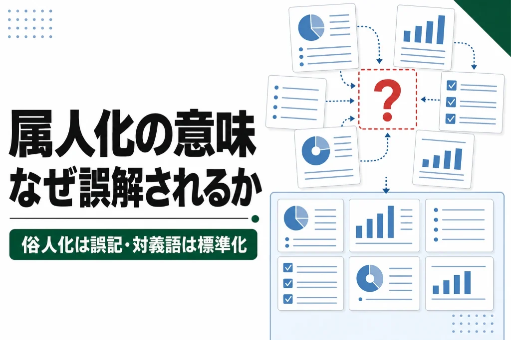 属人化の意味と読み方。言い換え・対義語と仕事での正しい使い方