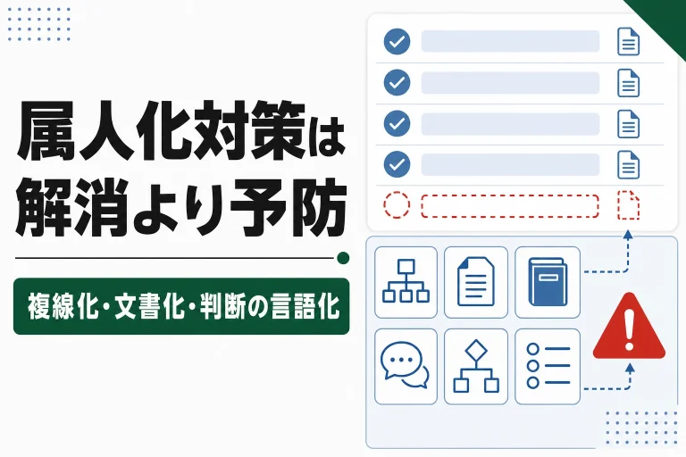 業務の属人化を防ぐ仕組みづくり。営業・経理・情シスの職種別対策