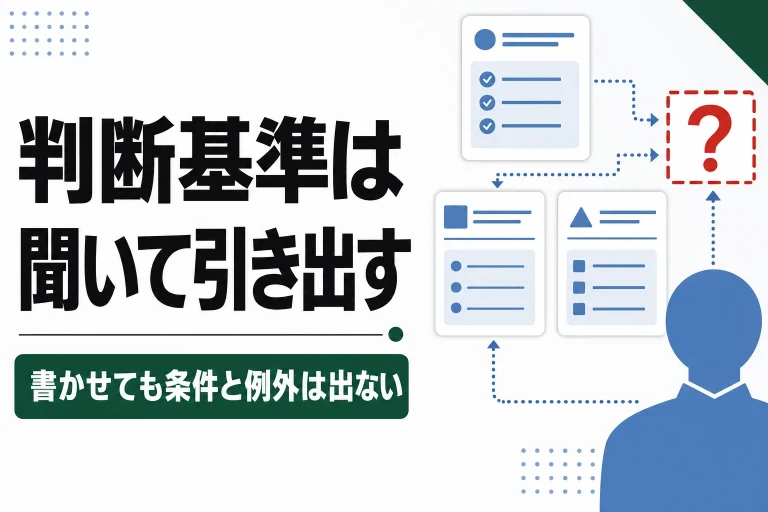 判断基準の作り方。業務の属人化を減らす5つの問い