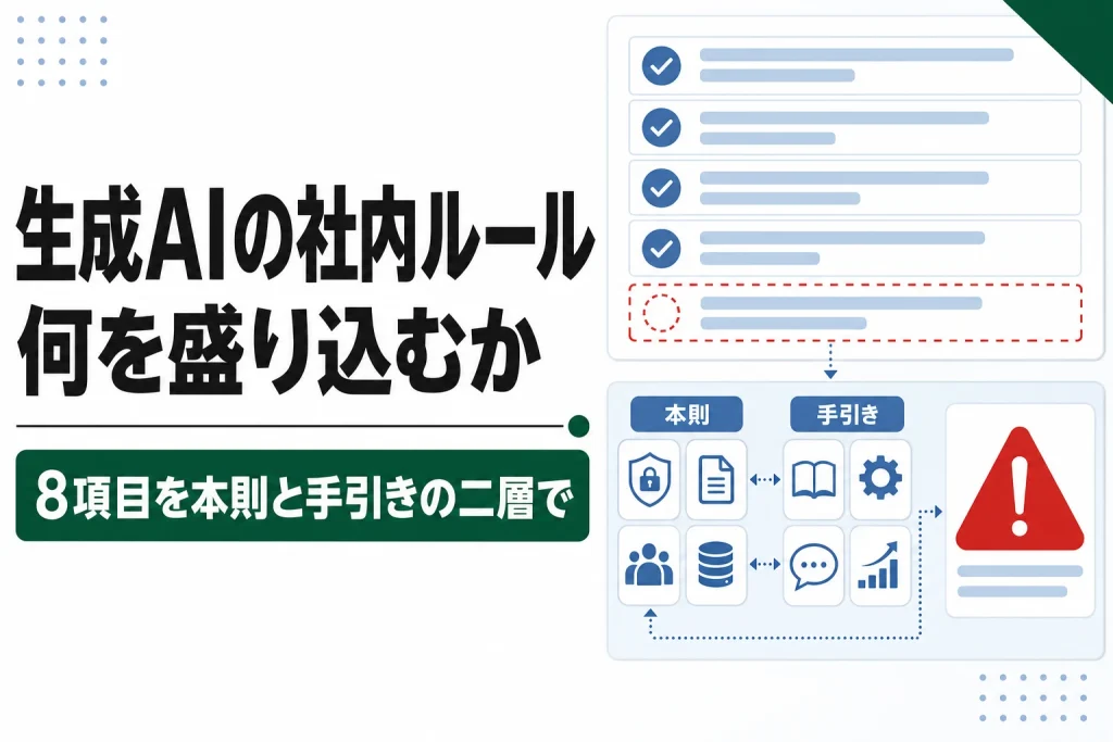 生成AIの社内ルール・ガイドラインの作り方。盛り込む8項目とサンプル構成